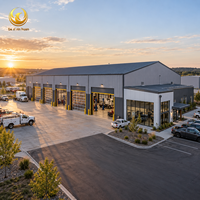 Atelier industriel en structure métallique préfabriquée, bâtiment de services à grande portée avec bureau