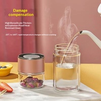 Tasse à thé en verre double paroi avec filtre de séparation thé et eau, résistante aux hautes températures, luxe léger, portable, unisexe, pour les voyages