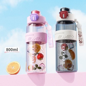 Bouteille d'eau en plastique anti-fuite pour enfants, avec paille et poignée, motif dessin animé, pour le sport et la motivation, idéale pour la rentrée scolaire, vente en gros - Product Image 4