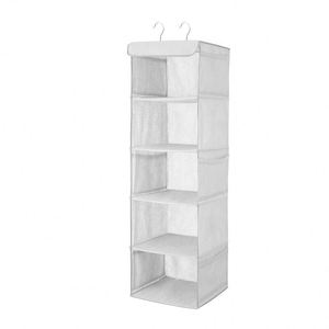 Organisateur de sacs à main suspendu pliable et durable en non-tissé, sac de rangement pour armoire à 5 étagères avec poches latérales, gain de place pour les vêtements - Product Image 3