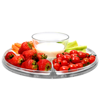 Piring kaca kristal transparan mewah kualitas baik untuk kacang buah kue Dekorasi peralatan makan makanan penutup