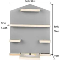 Support mural magnétique personnalisé en bois pour outils avec 5 compartiments pour salle de bain - Design moderne