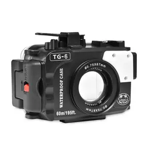 Kamera su geçirmez muhafaza dalış kılıf koruyucu kabuk sualtı 60m/195ft yedek Olympus TG-6 kamera