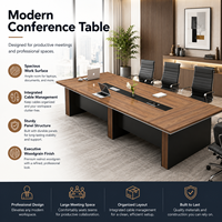 HD-0D-15 Mobilier de bureau moderne de luxe, table de conférence et chaises assorties, bois, usage scolaire et hospitalier, 10 places, garantie de 3 ans