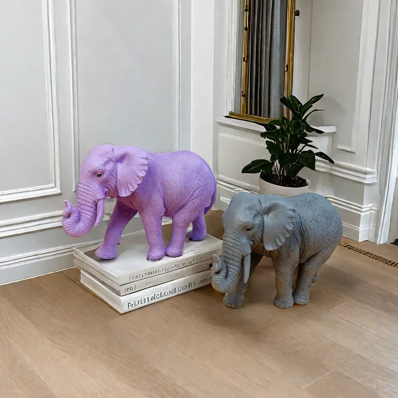 בית יצירתי קישוט משרד מקורה פשוט נורדי יצירתי צבע אחיד קישוט פסל פיל