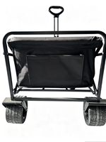 Chariot de plage pliable tout-terrain portable, capacité de charge 200 lb, noir