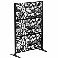 Panneau de clôture d'intimité en acier galvanisé découpé au laser, motif feuille personnalisé, style Art Déco, pour extérieur, vente en gros
