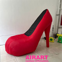 Accessoires pour événements thématiques, chaussures à talons hauts gonflables rouges pour femmes, talons rouges gonflables pour la décoration