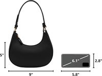 Sac à bandoulière et sac sous le bras en cuir PU, petit format croissant, pour la mode hivernale, avec doublure en polyester et fermeture éclair