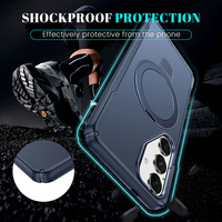 Coque de Téléphone avec Support Magnétique pour Samsung Galaxy S25 S24 Ultra S23 S22 S21 Plus FE, Coque Arrière Rigide en PC Anti-Choc