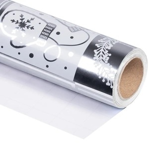Rollo de Papel de Regalo Metalizado Reciclable Personalizado de Navidad, Impresión Digital Ecológica de una Sola Cara - Product Image 2