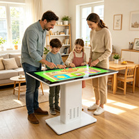 Table tactile interactive en forme de T de 55 pouces, table basse tactile, table de jeu tactile, table de jeu tactile éducative intelligente