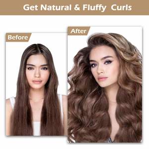 Bigoudis originaux pour cheveux longs, sans chaleur, pour la nuit, sans dommages, 4 bigoudis plus écharpe, dégradé marron, velours flexible, taille moyenne - Product Image 4