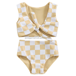 Chất lượng cao trẻ em mùa hè beachwear tùy chỉnh rô in Kid Cô Gái Hai mảnh đồ bơi đảo ngược - Product Image 4