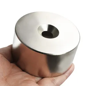 カスタムマグネット超強力D60x30-10mm丸穴皿ネジ付き永久磁石N35-52素材ネオジム磁石