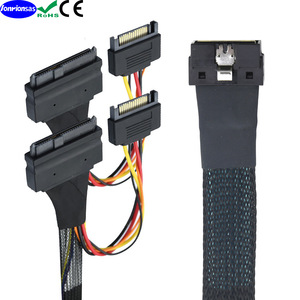 Câble Ethernet SFF-8654 8I 74P2SFF-8639 U.2, fil plaqué argent, câble adaptateur d'interface SAS, noir - Product Image 2
