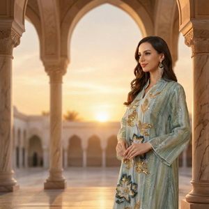 ชุดอาบายะปักลายหรูหราสำหรับผู้หญิง ชุดราตรียาวสง่างามสำหรับงานปาร์ตี้ จากผู้ผลิต - Product Image 1