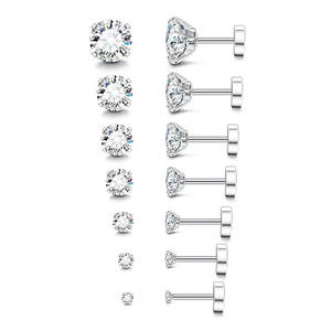 Pendientes <span class=keywords><strong>de</strong></span> tuerca <span class=keywords><strong>de</strong></span> acero inoxidable al por mayor, pendientes superflash enchufables <span class=keywords><strong>de</strong></span> circón <span class=keywords><strong>de</strong></span> fondo plano, pendientes <span class=keywords><strong>de</strong></span> <span class=keywords><strong>hueso</strong></span>, joyería <span class=keywords><strong>de</strong></span> tuerca coclear - Product Image 3