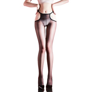 Sexy Thigh High Ultra Thin Transparent Nylon Stockings For Women With Crotchless Design And Strappy Detailing - Product Image 5