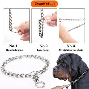 Collar de cadena P de acero inoxidable giratorio 360 para perros pequeños, medianos y grandes y collar de perro Collar de entrenamiento para perros - Product Image 6