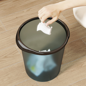 Nordic Transparent Trash Can Cylindrical Indoor Open Waste <b>Bin</b> For Kitchen Living Room Bedroom - Product Image 2