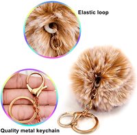Porte-clés Pompon en Fausse Fourrure Moelleuse et Mignonne de 8 cm, Style Simple et Personnalisé, Vente Chaude 2025