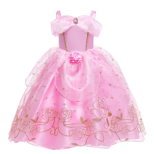 Costume da Principessa per Feste di Compleanno e Cosplay per Bambina Elegante Vestito da <span class=keywords><strong>Elsa</strong></span> Sofia Rapunzel Aurora Belle con Fiori - Product Image 5