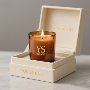 Color personalizado 200ml ámbar vacío vidrio vela tarro contenedor decoración del hogar linterna titulares - Product Image 4