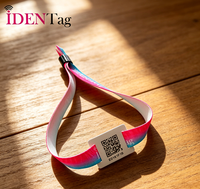 Bracelet tissé RFID personnalisé avec logo N-TAG216, bracelet NFC en tissu confortable pour le contrôle d'accès des clients d'hôtel