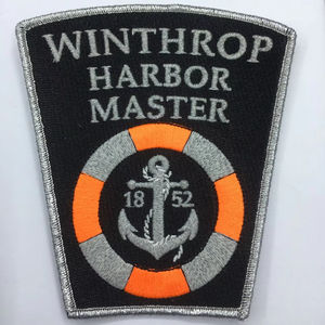 Personnalisé Merrow Border Réfléchissant <span class=keywords><strong>Winthrop</strong></span> Harbor Master Patch Fer sur Brodé Pompier Patch Badge pour Fire Dept. - Product Image 1