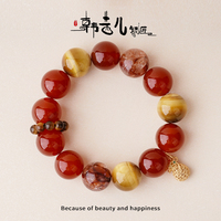 Bracelet extensible artisanal en perles de cristal naturel Han Qian'er, pierre de guérison faite à la main, bijoux géométriques tendance unisexe