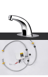 Robinet intelligent à capteur <span class=keywords><strong>infrarouge</strong></span> automatique avec noyau en céramique et poignée unique en laiton, design moderne pour salle de bain - Product Image 3