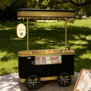 Chariot mobile de gelato, vitrine de crème glacée, chariot de nourriture de rue, présentoir extérieur - Product Image 4