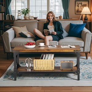 Cross-border home living room coffee <b>table</b>, simple retro style, coffee <b>table</b>, small apartment multi-functional <b>sofa</b> side <b>table</b> - Product Image 3