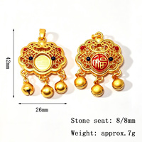 Pendentifs Breloques en Alliage de Zinc, Motif Fu, Serrure Ruyi, Clochette, Pompon, Filigrane Creux, Nouveau Style Chinois pour la Création de Colliers et Bijoux DIY