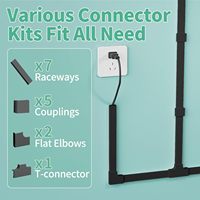 Kit de canalisation de câbles auto-adhésif de 100 pouces, utilisé pour la fixation murale de téléviseurs, système de gestion des câbles flexible, dissimule jusqu'à 3-4 fils domestiques