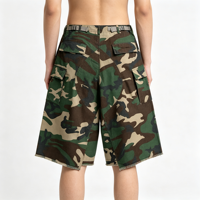 Shorts décontractés amples imprimés camouflage, style vintage vieilli, anti-rétrécissement, respirants, pour le streetwear et le hip-hop – Nouveauté fournisseur
