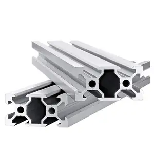 3D直线打印机数控机床铝框20*40 t槽v槽阳极氧化挤压铝型材银黑