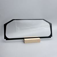 Panneau de protection en verre trempé sur mesure de forme irrégulière avec découpes CNC de précision et bordure noire imprimée pour écran intelligent