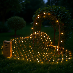 Luces LED de Red Brillantes, 12 Pies x 5 Pies, Impermeables, para Jardín Exterior, Guirnalda de Luces Navideñas con Control Remoto - Product Image 2