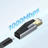CR01 2.5G USB-C Ke Adaptor Ethernet Kartu Jaringan Aloi Aluminium Pria-ke-Wanita RJ45 Internet Berkabel Ponsel/Laptop/Desktop