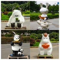 Escultura Ajustable de Fibra de Vidrio de Maestro de Kung Fu, Figura de Tai Chi de Dibujos Animados para Decoración Festiva y del Hogar