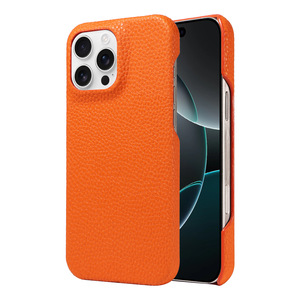 Étui en cuir texturé litchi de luxe, housse en PU artisanale, <span class=keywords><strong>coque</strong></span> de protection antichoc pour iPhone 16 15 14 13 Pro Max - Product Image 6