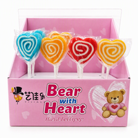 Sucettes dures en forme de cœur certifiées Halal, colorées, emballées individuellement, pour les cadeaux de fête, les coffrets cadeaux et les présentoirs