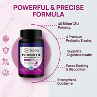 Capsules de Probiotiques à Marque Blanche OEM 40 Milliards de CFU, Complément Digestif et Vitamines pour Adultes, Santé Intestinale