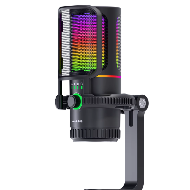 SU7 Micro USB RGB Wireless Desktop Condenser Microphone 1 Year Warranty-Professional Noise Cancellation for Streaming Gaming