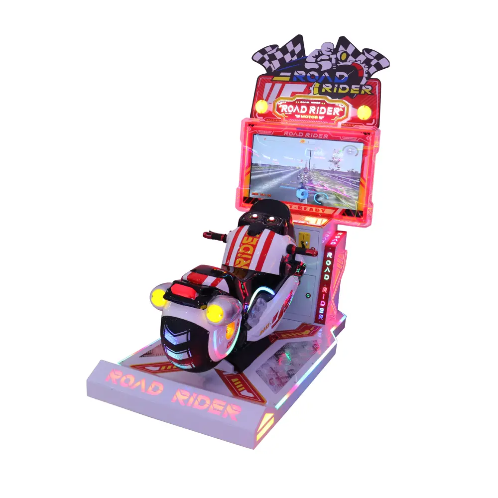 Mesin permainan motor, simulasi 3D sepeda motor balap kompetitif arcade yg dioperasikan koin 26 inci HD layar LCD