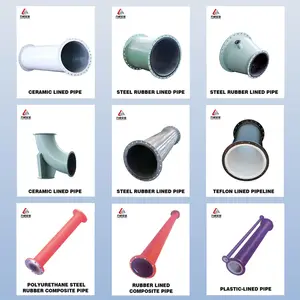 Tailings Treatment Pipeline Strong Corrosion Resistance Ceramic Lined Composite Steel Pipe Rubber Lined Tailings Pipeline