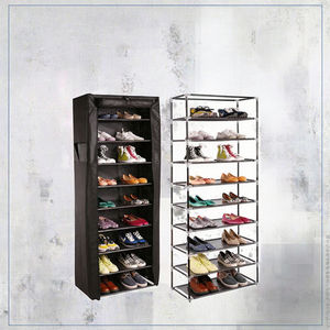 رف تخزين منزلي متعدد الوظائف من خمس طبقات صديق للبيئة، رائج البيع، رف أحذية معدني محمول مدمج وقائم من البلاستيك - Product Image 5