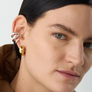 Pendientes de Oreja Geométricos en Forma de U, de Acero Inoxidable Dorado y Plateado, Sin Perforación, Joyería de Moda Unisex - Product Image 3